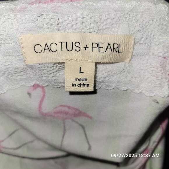 Cactus Pearl Robe Flamingos Striped Soft Size L - Picture 5 of 7